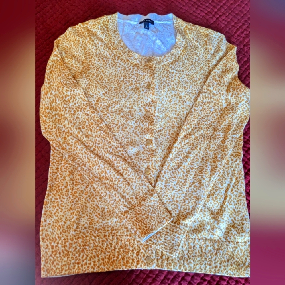 NWOT Talbots Animal Print Button Up Sweater Cardigan